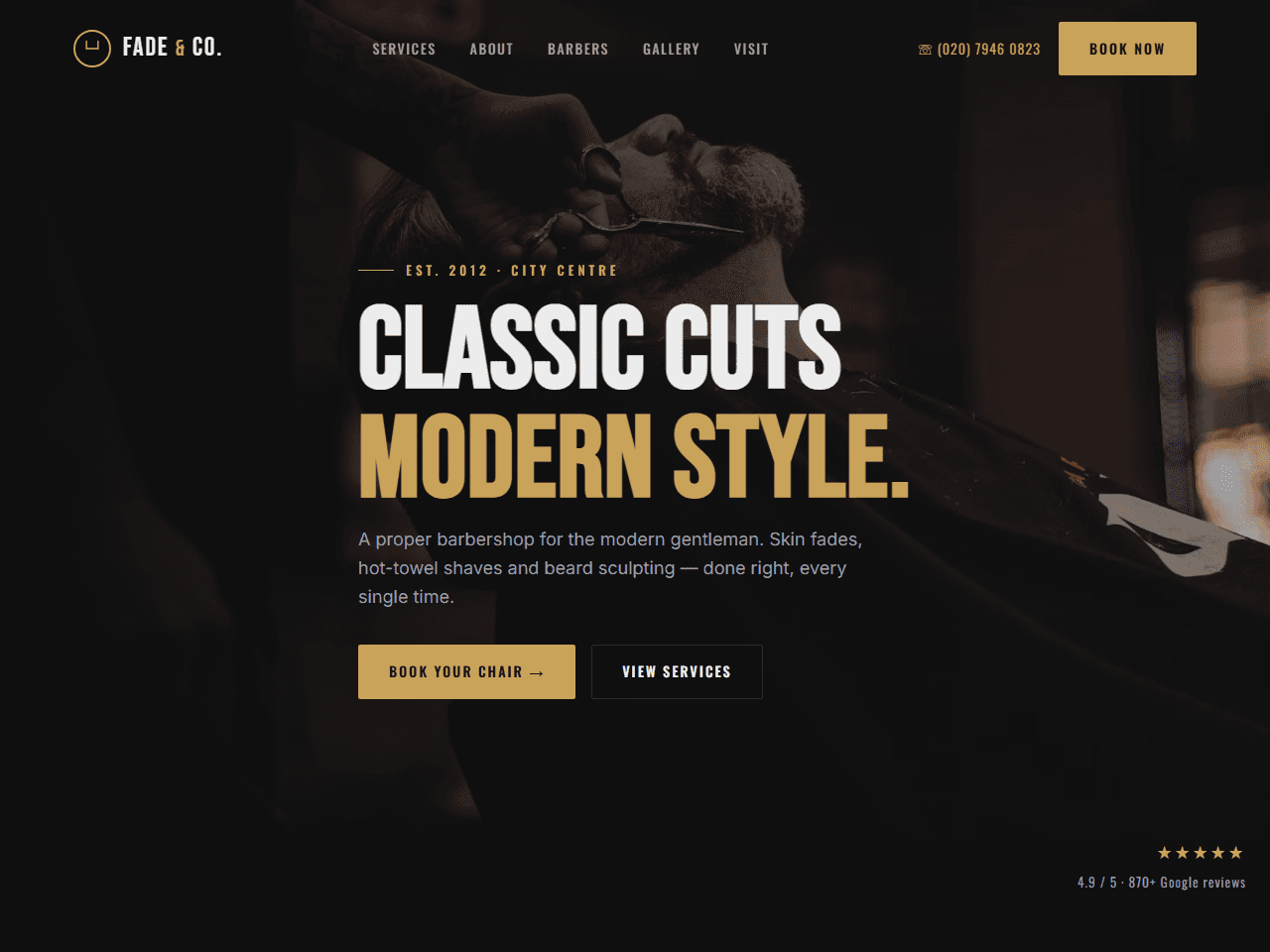 Fade & Co. — a website we designed and built